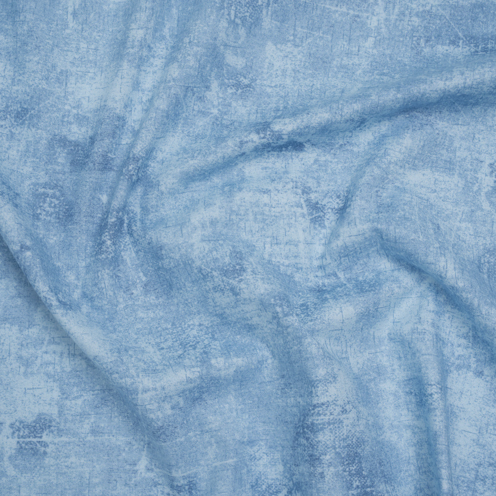 Printed Quilting Cotton by Northcott - Stonewash Denim Painterly Texture - Canvas Collection Drape