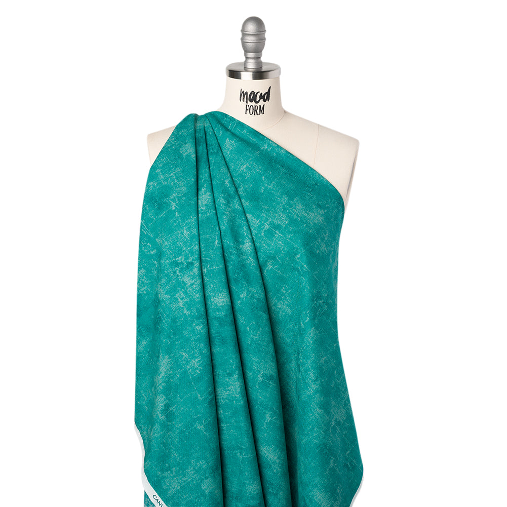 Printed Quilting Cotton by Northcott - Turquoise Painterly Texture - Canvas Collection