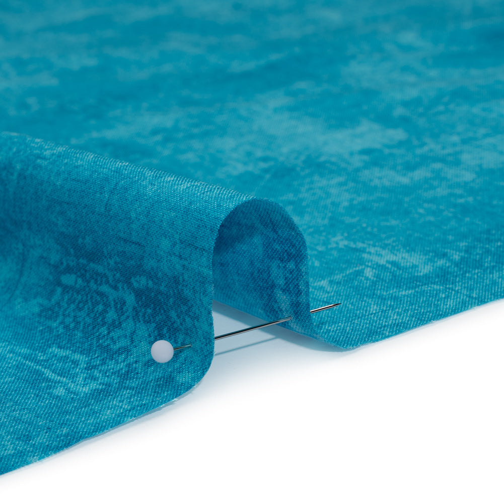 Printed Quilting Cotton by Northcott - Aqua Painterly Texture - Canvas Collection - Full