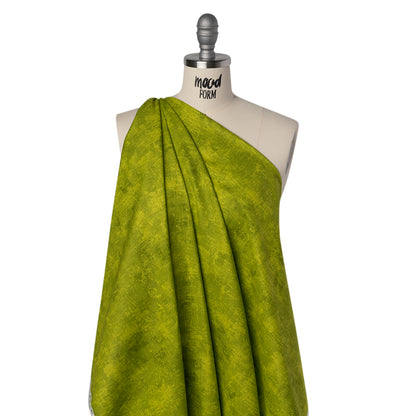 Printed Quilting Cotton by Northcott - Chartreuse Painterly Texture - Canvas Collection Folded