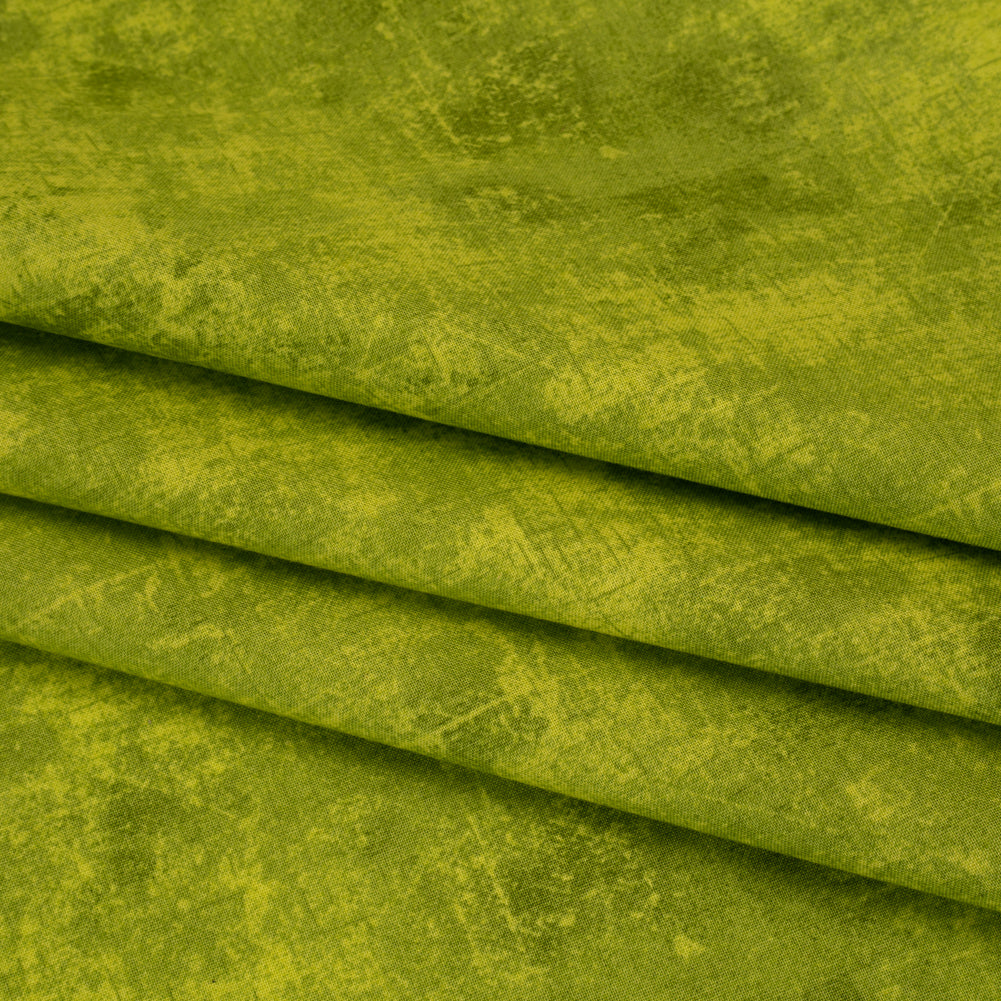 Printed Quilting Cotton by Northcott - Chartreuse Painterly Texture - Canvas Collection Detail