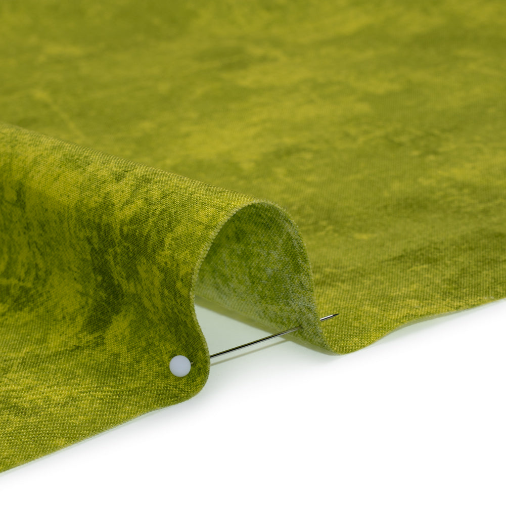 Printed Quilting Cotton by Northcott - Chartreuse Painterly Texture - Canvas Collection Full