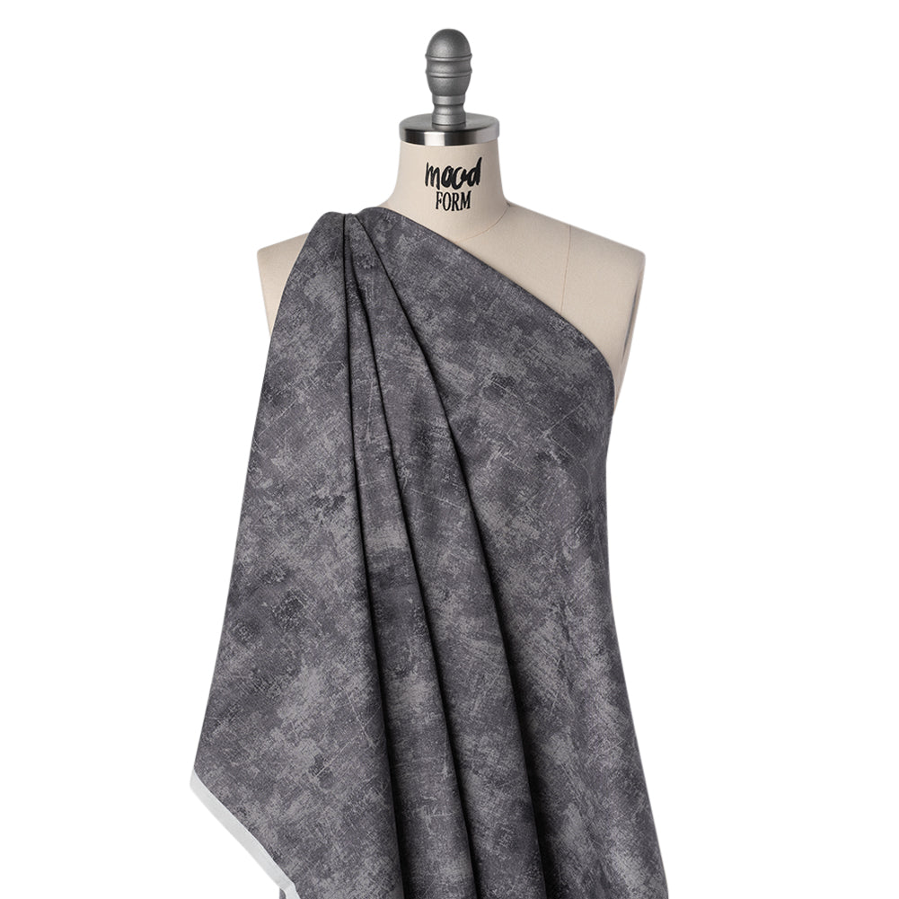 Printed Quilting Cotton by Northcott - Charcoal Painterly Texture - Canvas Collection Folded