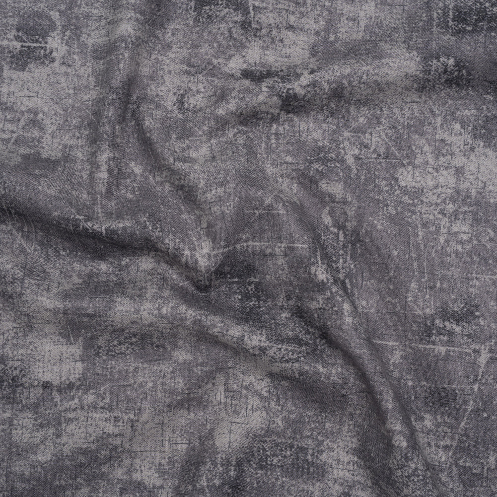 Printed Quilting Cotton by Northcott - Charcoal Painterly Texture - Canvas Collection Drape