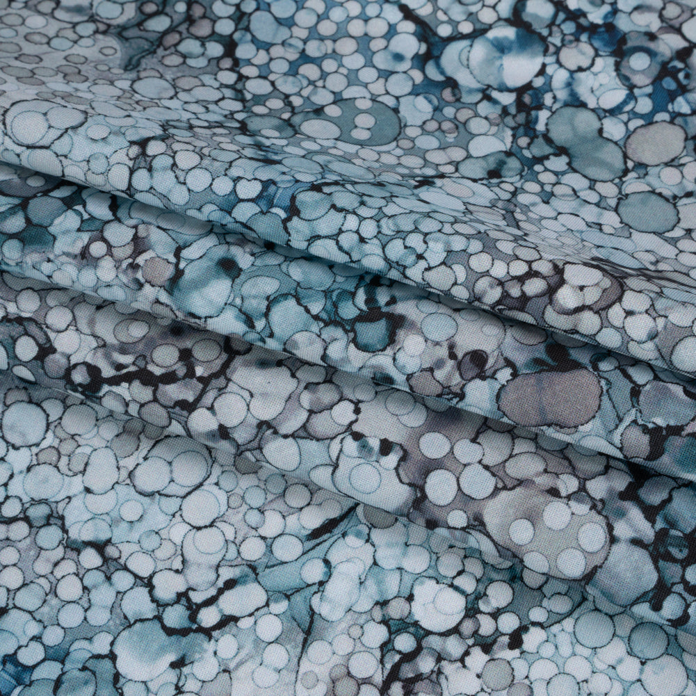Printed Quilting Cotton by Northcott - Moody Blues Bubbles - Bliss Collection - Detail