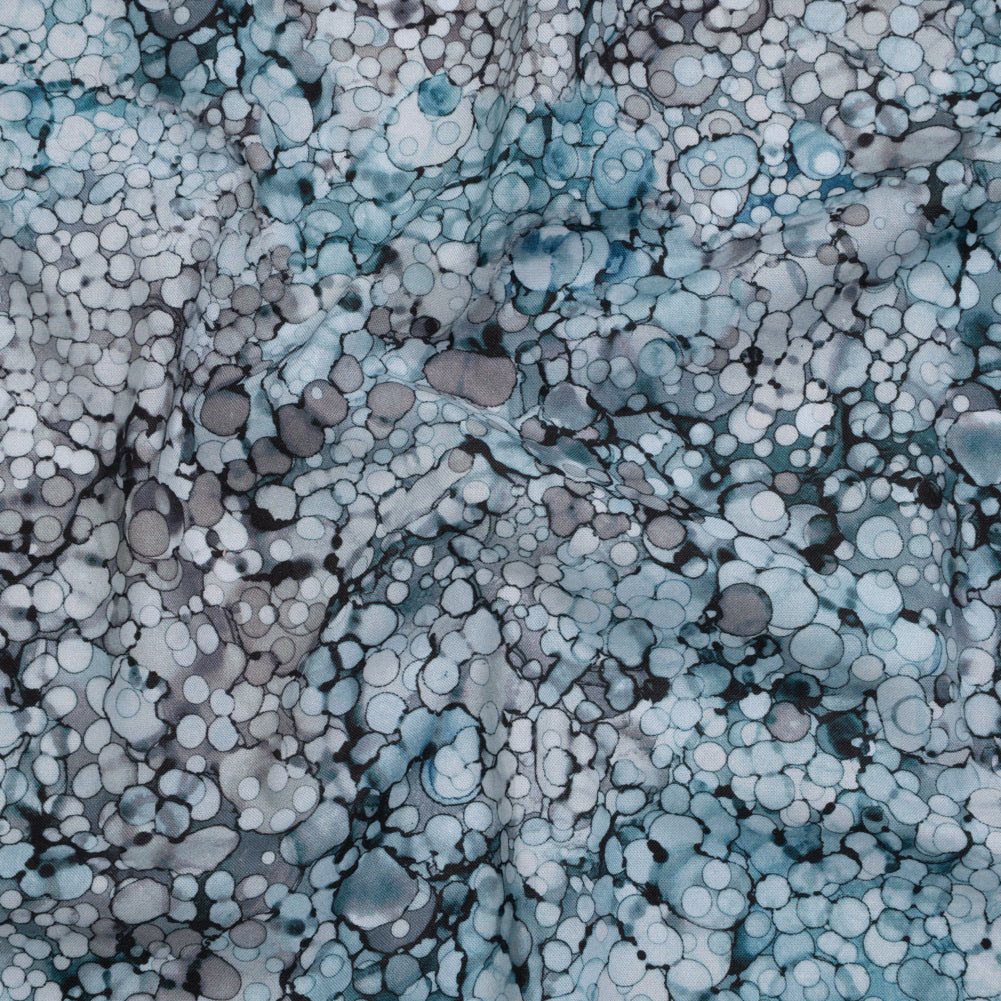Printed Quilting Cotton by Northcott - Moody Blues Bubbles - Bliss Collection - Drape