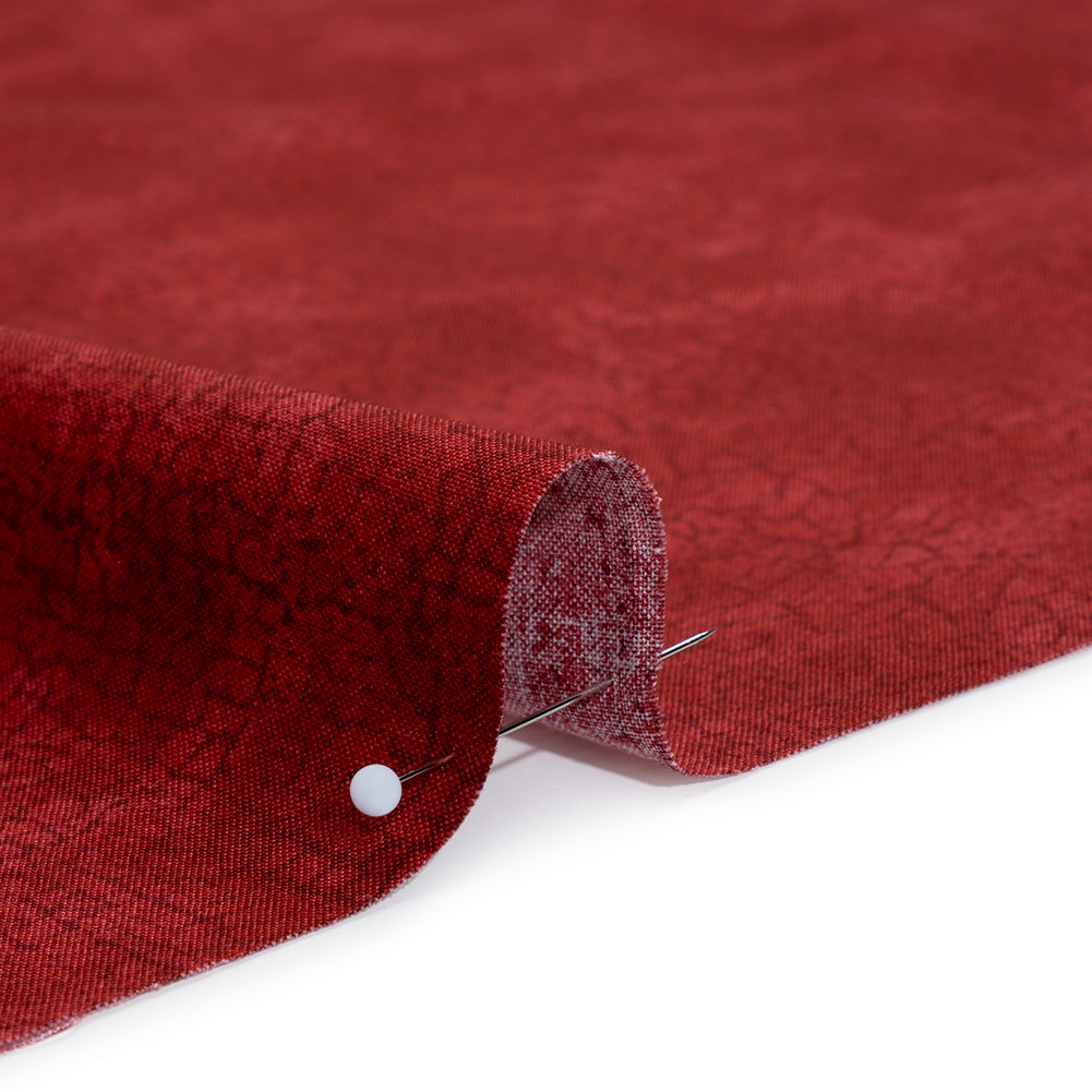 Quilting Cotton by Northcott - Cranberry Textural Abstract - Crackle Collection - Full