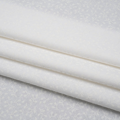 Printed Quilting Cotton by Patrick Lose for Northcott - White on White Baby's Breath Floral - Basically Black & White Collection Folded