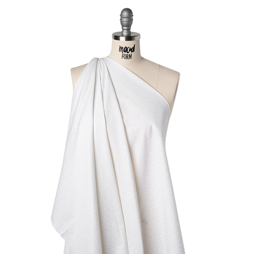Printed Quilting Cotton by Patrick Lose for Northcott - White on White Baby's Breath Floral - Basically Black & White Collection Drape