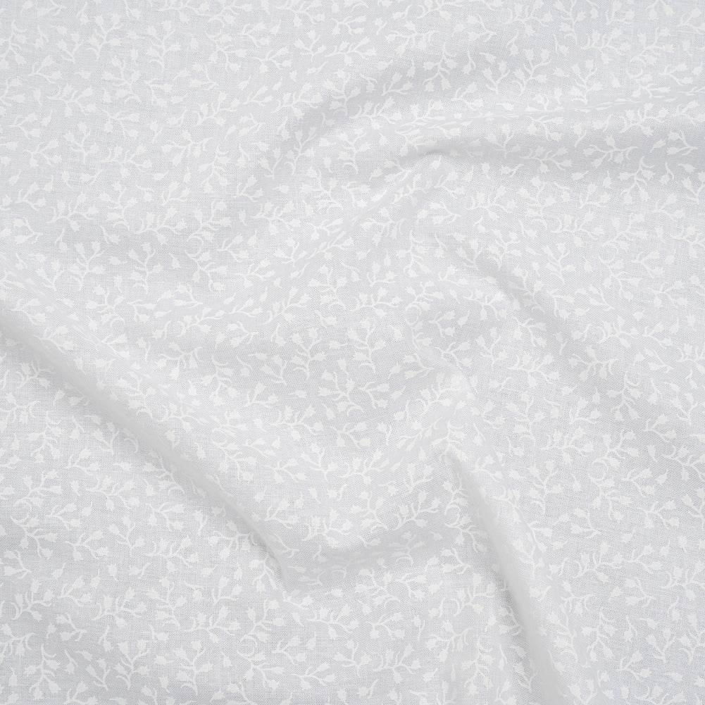Printed Quilting Cotton by Patrick Lose for Northcott - White on White Baby's Breath Floral - Basically Black & White Collection