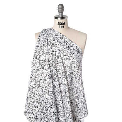 Printed Quilting Cotton by Patrick Lose for Northcott - Black on White Baby's Breath Floral - Basically Black & White Collection