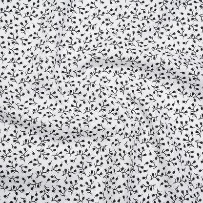 Printed Quilting Cotton by Patrick Lose for Northcott - Black on White Baby's Breath Floral - Basically Black & White Collection