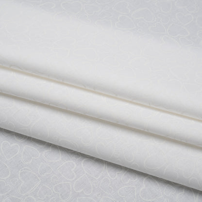 Printed Quilting Cotton by Patrick Lose for Northcott - White on White Doodle Hearts - Basically Black & White Collection