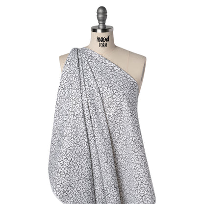 Printed Quilting Cotton by Patrick Lose for Northcott - Black on White Doodle Hearts - Basically Black & White Collection