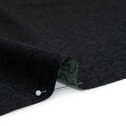 Printed Quilting Cotton by Patrick Lose for Northcott - Black on Black Doodle Hearts - Basically Black & White Collection Detail