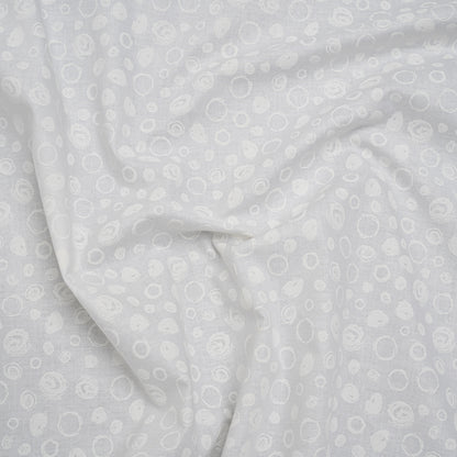 Printed Quilting Cotton by Patrick Lose for Northcott - White on White Scribble Spots - Basically Black & White Collection