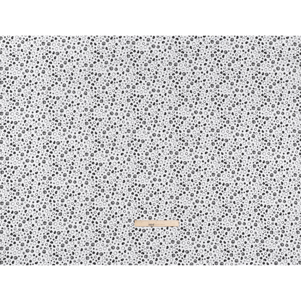 Printed Quilting Cotton by Patrick Lose for Northcott - Black on White Scribble Spots - Basically Black & White Collection - Full