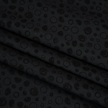 Printed Quilting Cotton by Patrick Lose for Northcott - Black on Black Scribble Spots - Basically Black & White Collection Folded