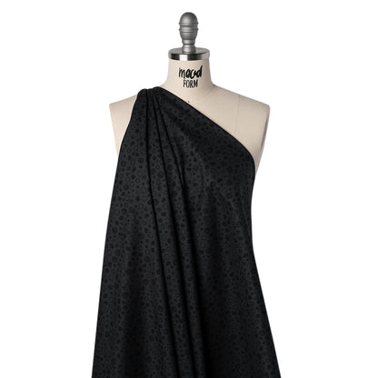 Printed Quilting Cotton by Patrick Lose for Northcott - Black on Black Scribble Spots - Basically Black & White Collection Drape