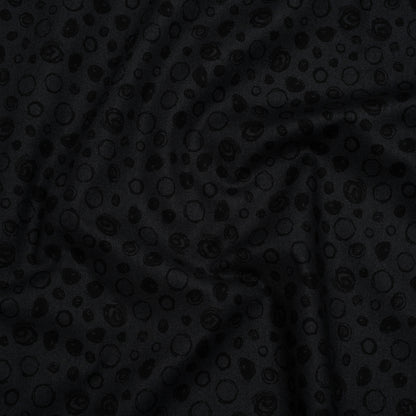 Printed Quilting Cotton by Patrick Lose for Northcott - Black on Black Scribble Spots - Basically Black & White Collection