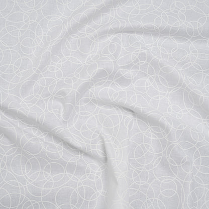 Printed Quilting Cotton by Patrick Lose for Northcott - White on White Tangled Circles - Basically Black & White Collection