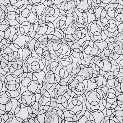 Printed Quilting Cotton by Patrick Lose for Northcott - Black on White Tangled Circles - Basically Black & White Collection
