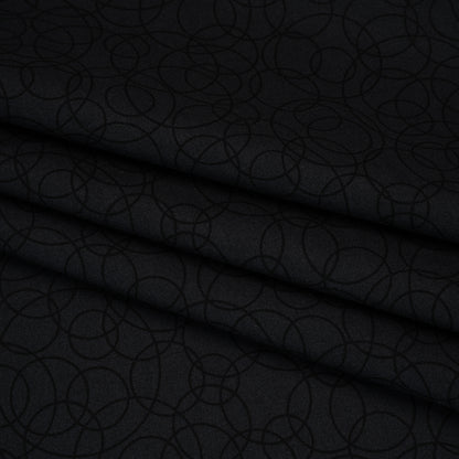 Printed Quilting Cotton by Patrick Lose for Northcott - Black on Black Tangled Circles - Basically Black & White Collection