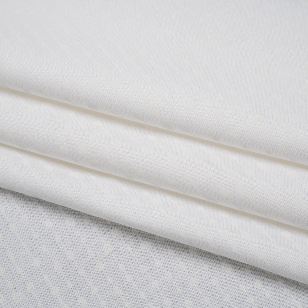 Printed Quilting Cotton by Patrick Lose for Northcott - White on White Doodle Beaded Stripe - Basically Black & White Collection Folded