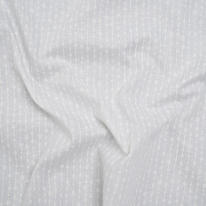 Printed Quilting Cotton by Patrick Lose for Northcott - White on White Doodle Beaded Stripe - Basically Black & White Collection