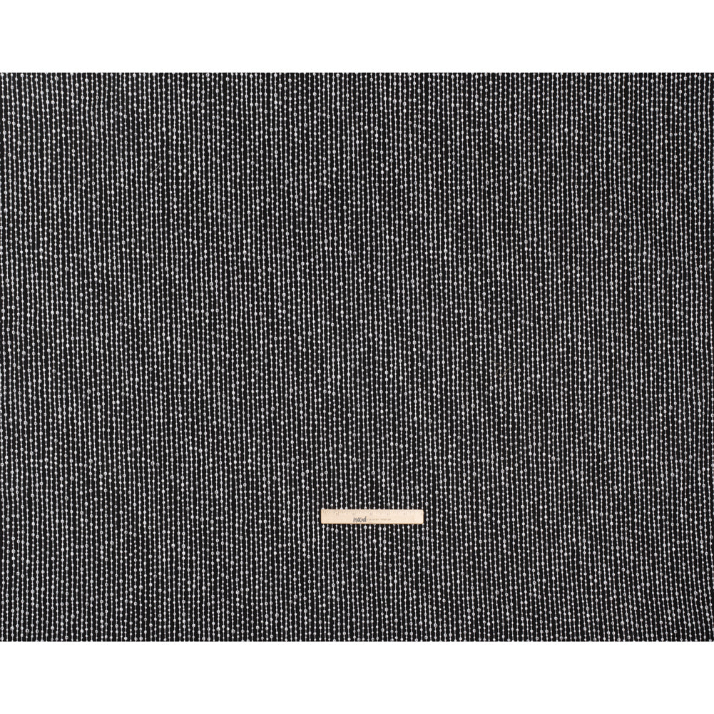Printed Quilting Cotton by Patrick Lose for Northcott - White on Black Doodle Beaded Stripe - Basically Black & White Collection - Full