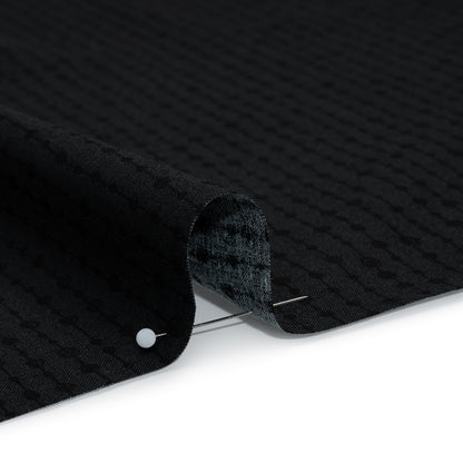 Printed Quilting Cotton by Patrick Lose for Northcott - Black on Black Doodle Beaded Stripe - Basically Black & White Collection Detail