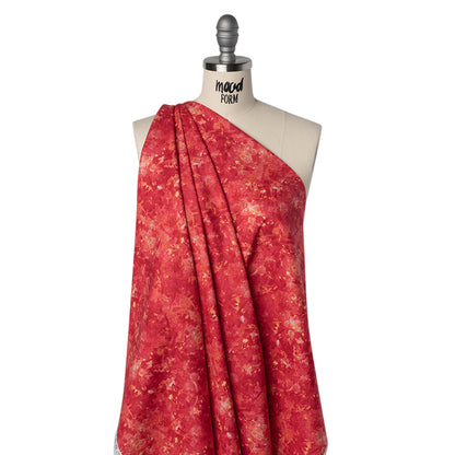 Printed Quilting Cotton by Deborah Edwards for Northcott Studio - Fire Coral Painterly Abstract - Chroma Collection Drape