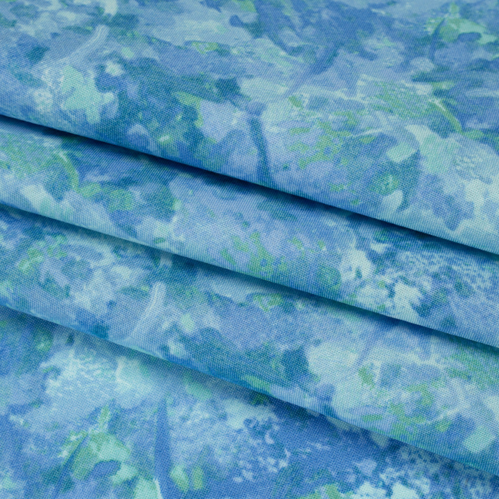 Printed Quilting Cotton by Deborah Edwards for Northcott Studio - Sea Breeze Painterly Abstract - Chroma Collection Folded