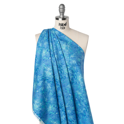 Printed Quilting Cotton by Deborah Edwards for Northcott Studio - Bahama Blue Painterly Abstract - Chroma Collection Drape