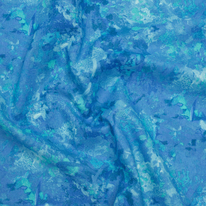 Printed Quilting Cotton by Deborah Edwards for Northcott Studio - Bahama Blue Painterly Abstract - Chroma Collection