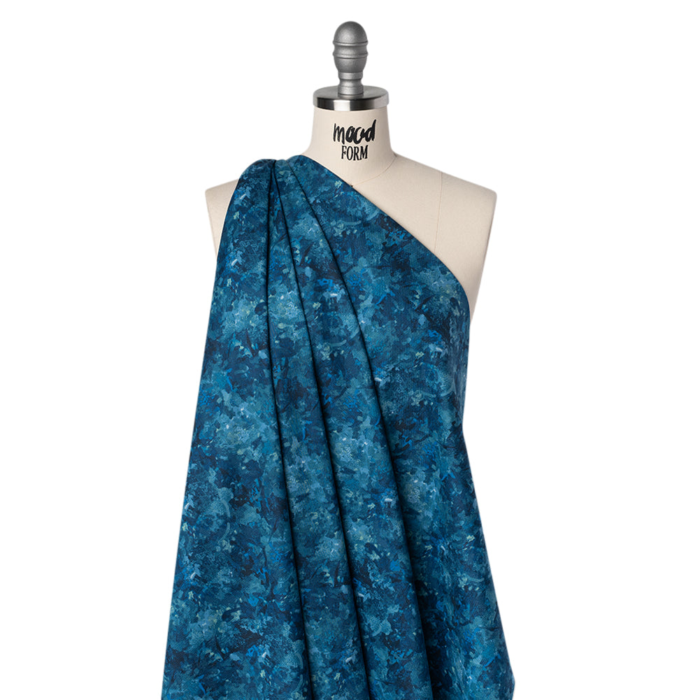 Printed Quilting Cotton by Deborah Edwards for Northcott Studio - Lapis Painterly Abstract - Chroma Collection - Drape