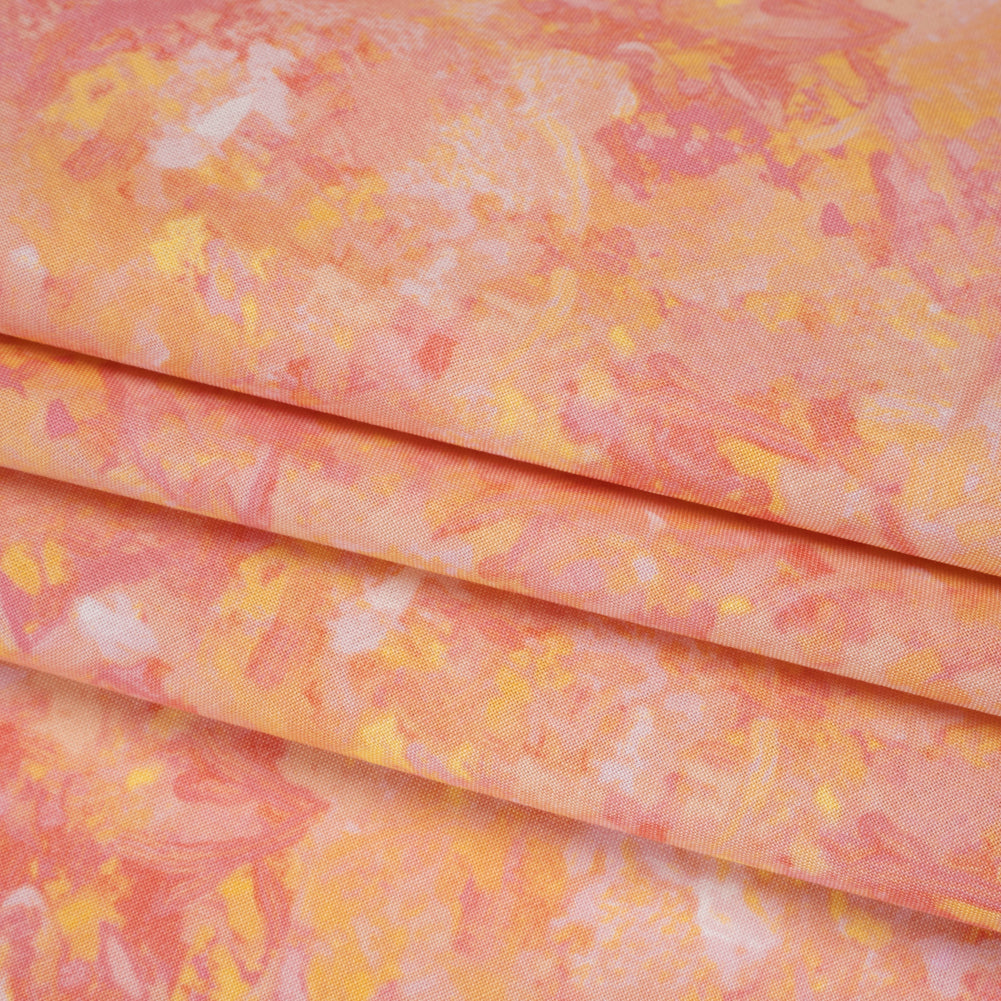 Printed Quilting Cotton by Deborah Edwards for Northcott Studio - Peach Melba Painterly Abstract - Chroma Collection - Folded