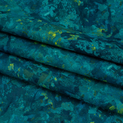 Printed Quilting Cotton by Deborah Edwards for Northcott Studio - Peacock Painterly Abstract - Chroma Collection Folded