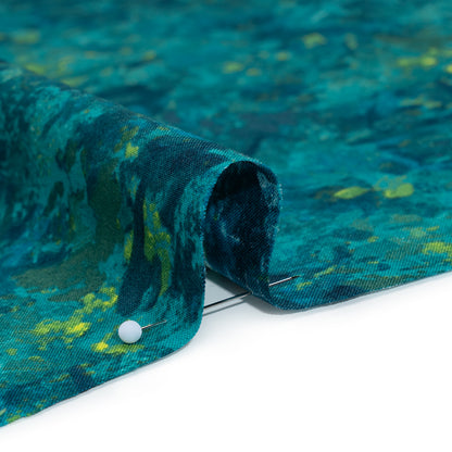 Printed Quilting Cotton by Deborah Edwards for Northcott Studio - Peacock Painterly Abstract - Chroma Collection Detail