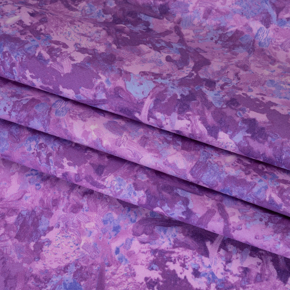 Printed Quilting Cotton by Deborah Edwards for Northcott Studio - Orchid Painterly Abstract - Chroma Collection Folded