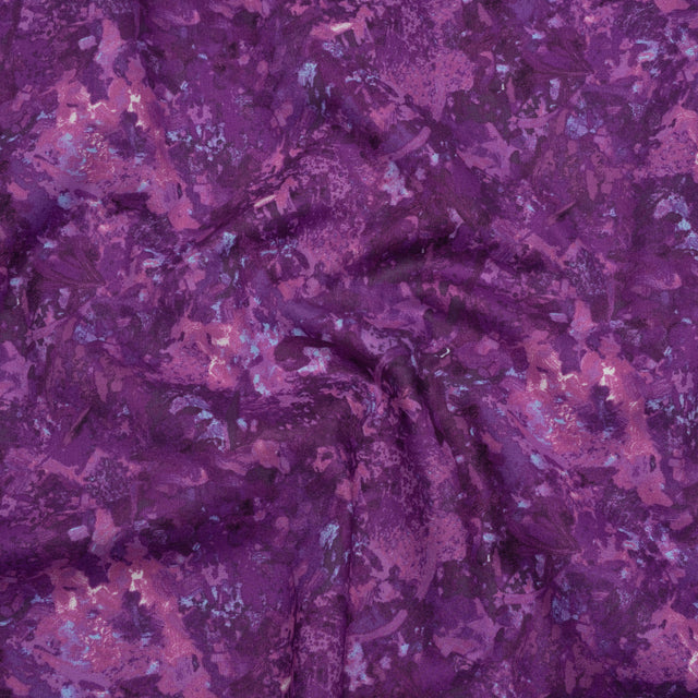 Printed Quilting Cotton by Deborah Edwards for Northcott Studio - Magenta Painterly Abstract - Chroma Collection