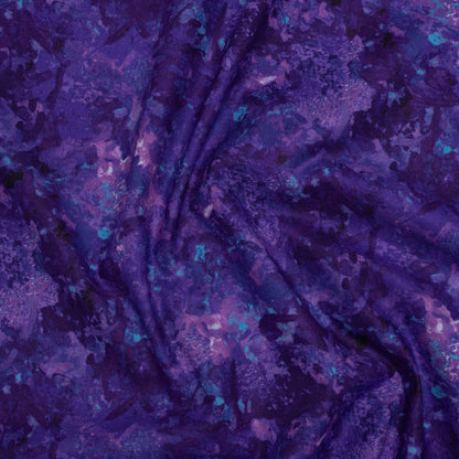 Printed Quilting Cotton by Deborah Edwards for Northcott Studio - Violet Painterly Abstract - Chroma Collection