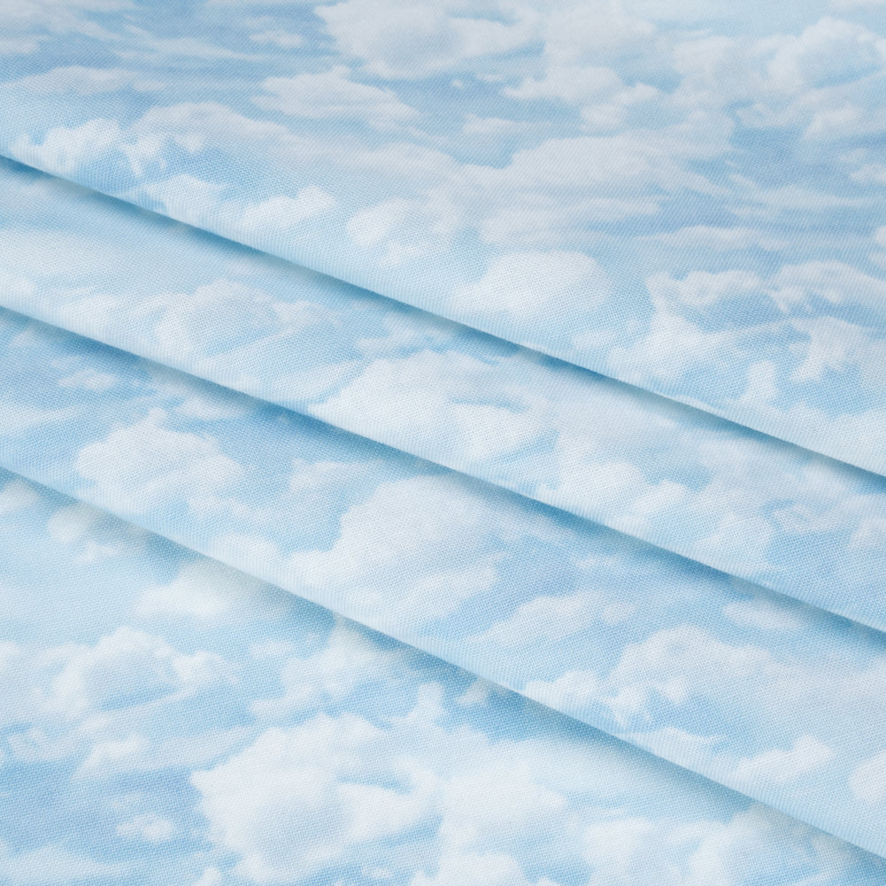 Printed Quilting Cotton by Northcott Studio - Light Blue Clouds - Naturescapes Collection - Folded
