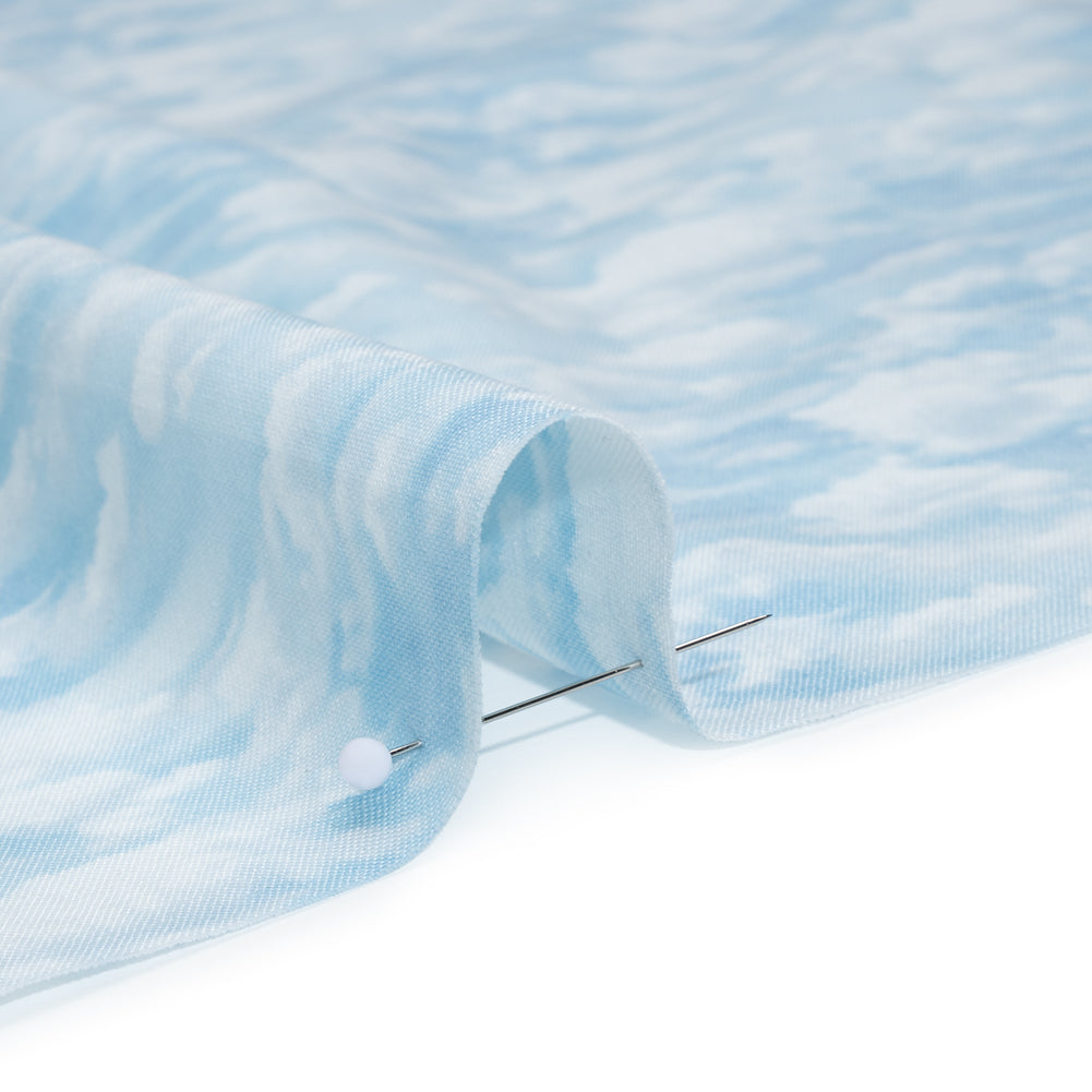 Printed Quilting Cotton by Northcott Studio - Light Blue Clouds - Naturescapes Collection - Detail