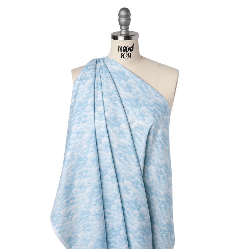 Printed Quilting Cotton by Northcott Studio - Light Blue Clouds - Naturescapes Collection - Drape