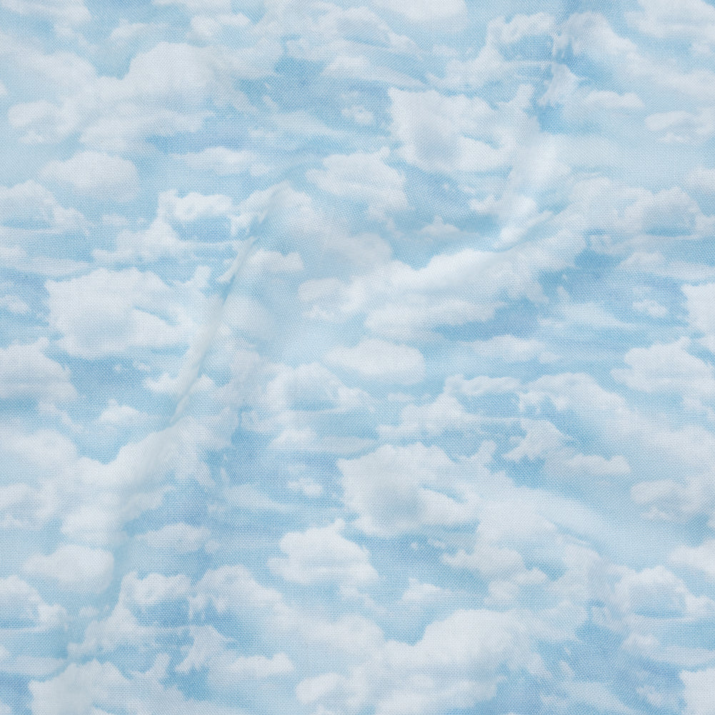 Printed Quilting Cotton by Northcott Studio - Light Blue Clouds - Naturescapes Collection