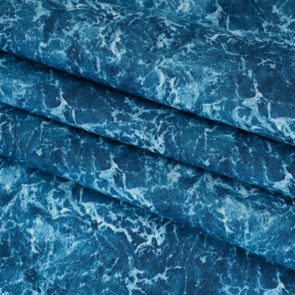 Printed Quilting Cotton by Northcott Studio - Dark Blue Rushing Water - Naturescapes Collection Folded