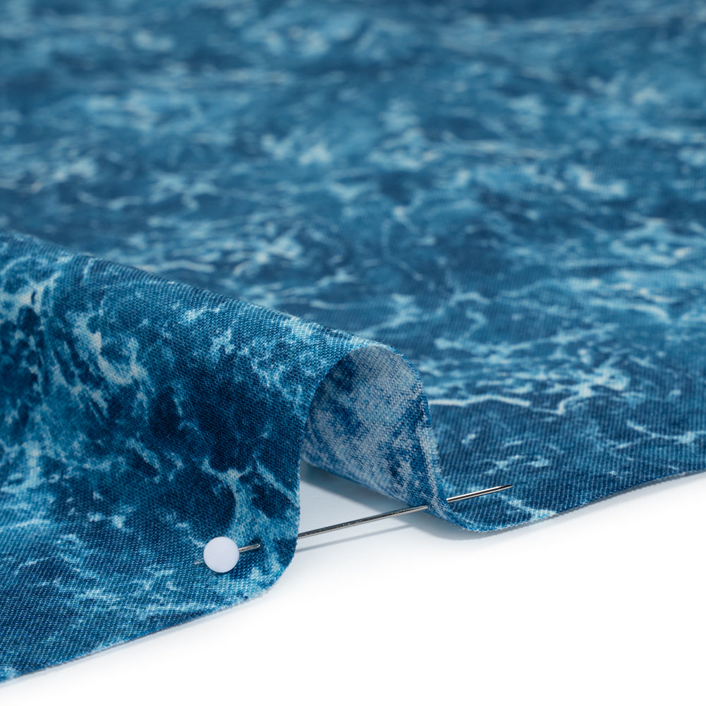 Printed Quilting Cotton by Northcott Studio - Dark Blue Rushing Water - Naturescapes Collection Detail