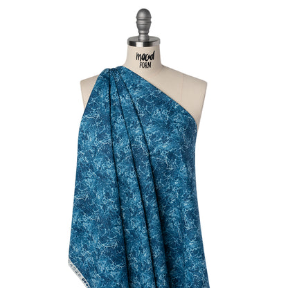Printed Quilting Cotton by Northcott Studio - Dark Blue Rushing Water - Naturescapes Collection Drape