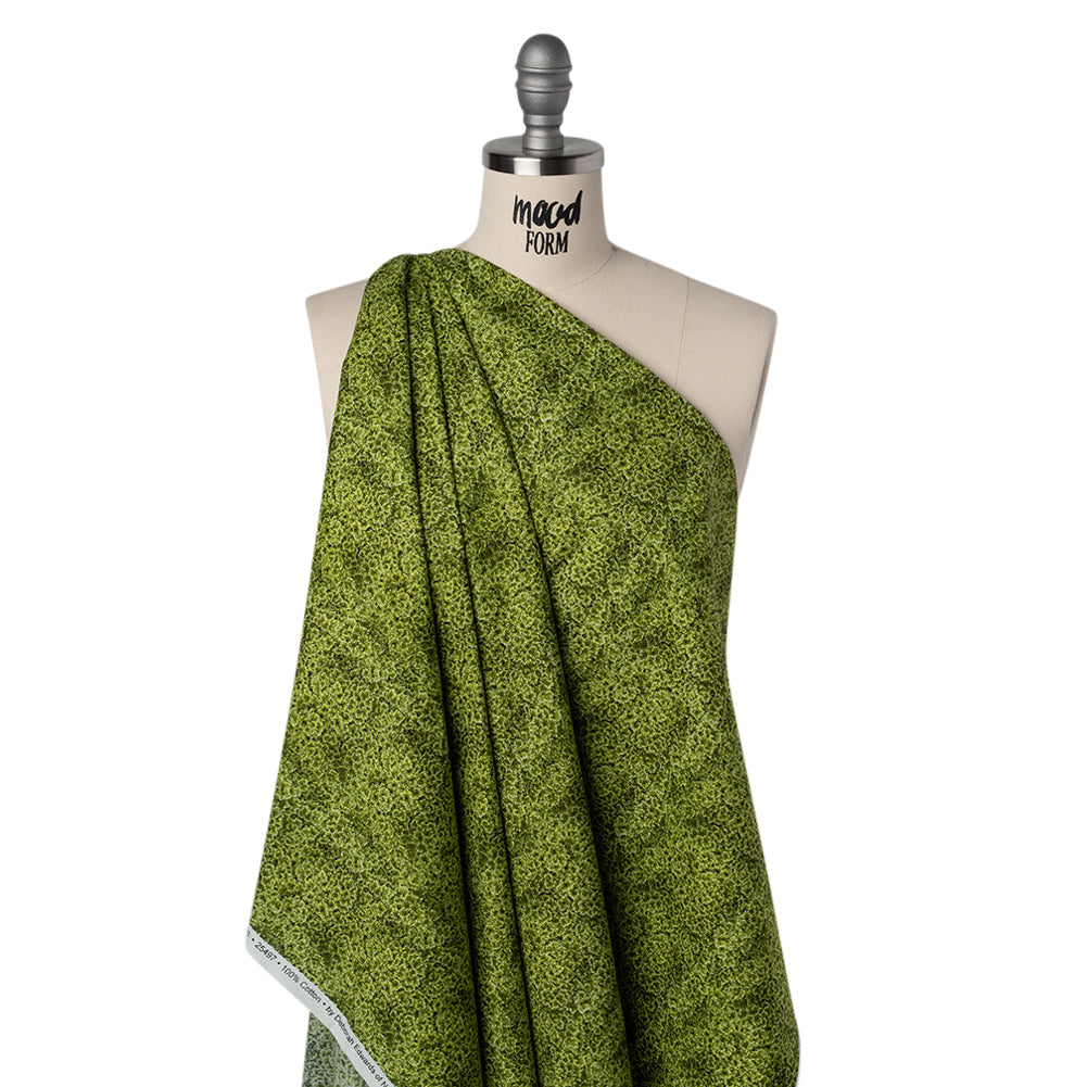 Printed Quilting Cotton by Northcott Studio - Light Green Foliage - Naturescapes Collection Drape